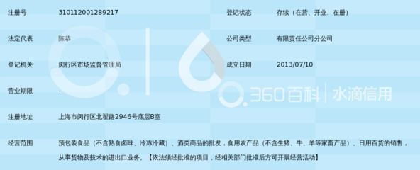 上海昂客食品第一分公司